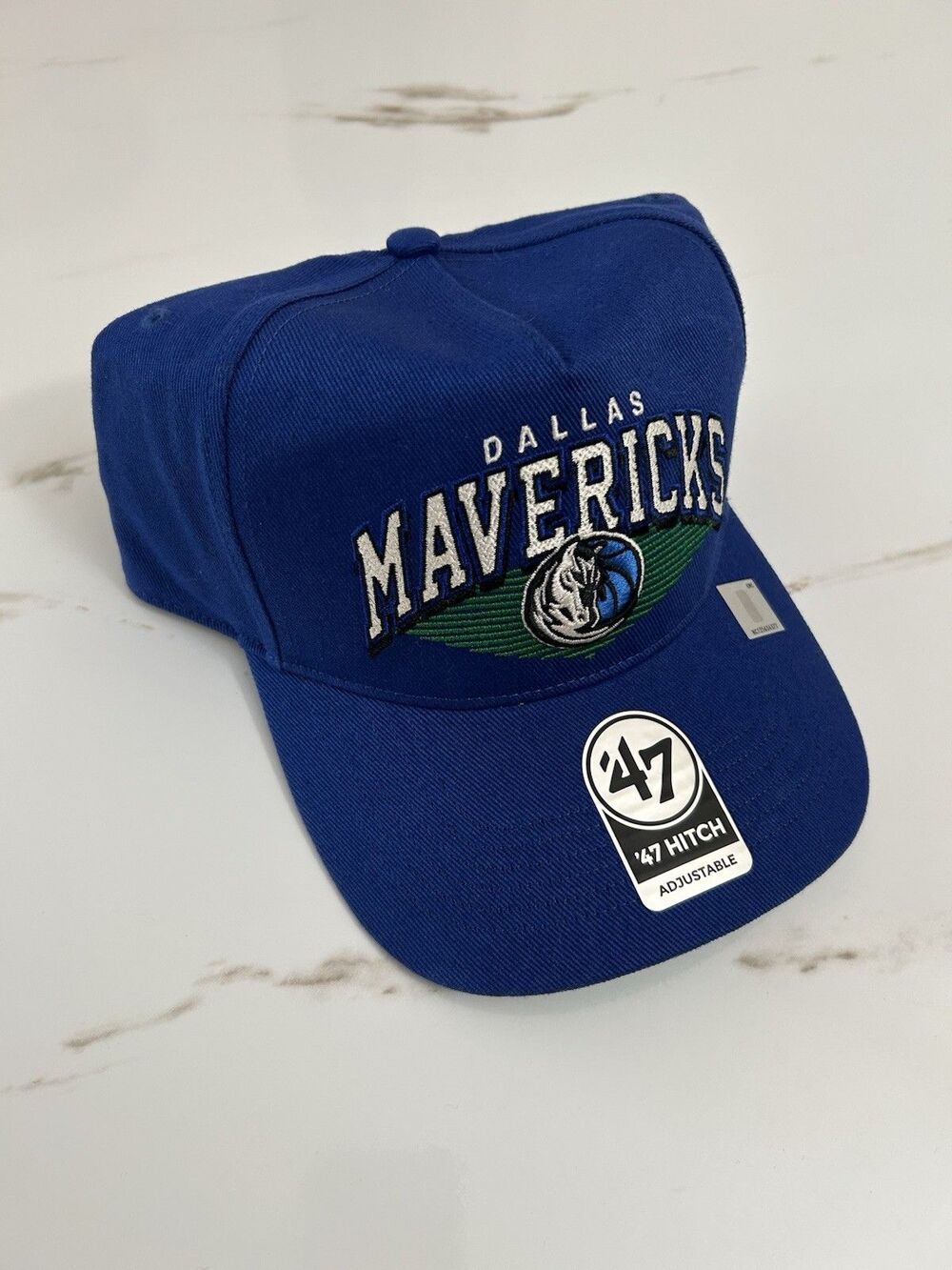 Dallas Mavericks 47 Brand Hitch Snapback Hat Blue Green Bottom 5 Panel NBA NWT